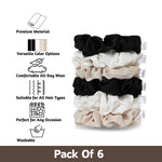 Load image into Gallery viewer, Radhu & Kabby Hair Scrunchies for Girls/Women | Set of 6 Elegant Neutral Shades | Hair Ties for Everyday & Special Occasions
