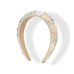 Load image into Gallery viewer, Radhu & Kabby Classic Beige Floral Embroidered Hairband for Women & Girls