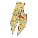 Load image into Gallery viewer, Floral Satin Neck Scarf for Women | Stylish Green & Brown Daisy Print Scarf