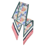 Load image into Gallery viewer, Elegant Satin Scarf for Women | Tropical Leaf & Floral Print | Soft & Stylish