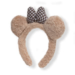 Load image into Gallery viewer, Kids' Teddy Bear Hairband with Checkered Bow Design Beige Colour One Piece