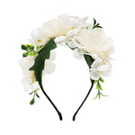 Load image into Gallery viewer, Radhu & Kabby White Floral Hair Tiara Headband for Girls/Women | Set of 1 Elegant Artificial Roses Hairband