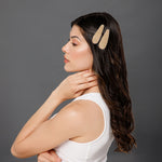 Load image into Gallery viewer, Hair Tic Tac Pins with Golden Embroidery For Girls & Women