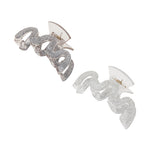 Load image into Gallery viewer, Radhu & Kabby Glitter Hair Clutchers for Girls/Women | Set of 2 Silver & Grey | Sparkling Hair Accessories