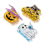 Load image into Gallery viewer, Halloween Pumpkin & Ghost Claw Clips Clutchers Set of 3