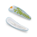 Load image into Gallery viewer, Radhu & Kabby Floral Embroidery Hair Clips | Handmade Tic-Tac Pins for Girls & Women