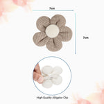 Load image into Gallery viewer, Radhu & Kabby Flower Hair Clips for Girls | Set of 3 Soft Floral Accessories in Neutral Tones
