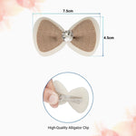 Load image into Gallery viewer, Radhu & Kabby Elegant Bow Hair Clips for Girls | Set of 2 Neutral Toned Bows with Soft Finish