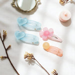 Load image into Gallery viewer, Hair Clips for Girls Pastel Shades Baby Blue & Peach Set of 4