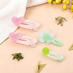 Load image into Gallery viewer, Girls' Hair Clips in Pastel Pink & Green Pack of 4