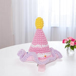 Load image into Gallery viewer, Radhu & Kabby Set of 1 Handmade Crochet Pink Hat Tic-Tac Hair Clip for Girls/Women