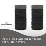 Load image into Gallery viewer, Radhu & Kabby Black Hair Ties Set | No-Damage Elastic Rubber Bands for Women & Girls