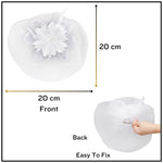 Load image into Gallery viewer, Radhu & Kabby Floral Fascinator Hat for Women | Set of 1 Classic & Stylish White Hat with Alligator Clips & Headband