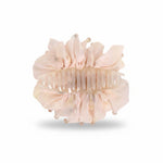 Load image into Gallery viewer, Radhu & Kabby Women’s Beige Ruffle Fabric Hair Claw Clip with Bead Tassel Detailing | Fashion Hair Accessory