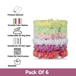 Load image into Gallery viewer, Radhu & Kabby Trendy Hair scrunchies for Girls/Women | Anti-Hair Breakage | Set of 6 Multicolor Hair Ties for All Occasions