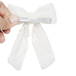Load image into Gallery viewer, Classic White Hair Bow with Pearls – Beautiful Hair Clip for All Events
