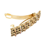 Load image into Gallery viewer, Golden Metal Barrette Hair Clip - Crystal Accents Hair Accessory for Women 1 Piece