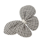 Load image into Gallery viewer, Radhu & Kabby Fabric Butterfly Hair Clips for Girls & Women | Set of 3 Elegant Neutral Soft Checkered Bows