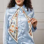Load image into Gallery viewer, Ivory Floral Silk Scarf for Women | Lightweight Elegant Neck Accessory