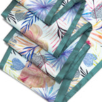 Load image into Gallery viewer, Elegant Satin Scarf for Women | Tropical Leaf & Floral Print | Soft & Stylish