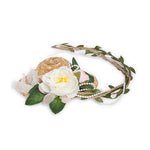 Load image into Gallery viewer, Decorative Floral Straw Hat Hair Clip with Pearl Strings & Leafy Twine Tails