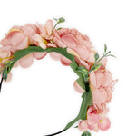 Load image into Gallery viewer, Radhu & Kabby Dusty Rose Floral Hair Tiara Headband for Girls/Women | Artificial Roses & Blossoms on Black Band | Set of 1 Elegant Accessory