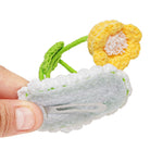 Load image into Gallery viewer, Radhu & Kabby Handmade Crochet Yellow Bloom Flower Tic Tac Hair Clip for Girls/Women