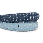 Load image into Gallery viewer, Radhu & Kabby Pack of 2 Denim Hairbands | Stylish Handmade Hair Accessories for Girls & Women