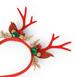 Load image into Gallery viewer, Radhu & Kabby Christmas Reindeer Headband | Festive Antler Design with Bells & Glitter | Soft, Lightweight & Comfortable Hairband | Pack of 1