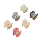 Load image into Gallery viewer, Radhu & Kabby Mini Shell-Shaped Hair Clutchers | Set of 6 Stylish Multicolor Claw Clips for Girls & Women | Compact Grip for Everyday Hairstyles