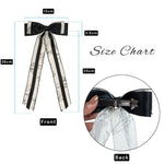 Load image into Gallery viewer, Elegant Black & White Hair Bows – Floral Print Ribbon Clips for Girls & Women