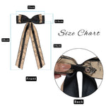 Load image into Gallery viewer, Stylish Tan & Black Hair Bows – Floral Ribbon Clips for Girls & Elegant Looks