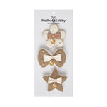 Load image into Gallery viewer, Radhu & Kabby Decorative Hair Clips for Girls | Set of 3 in Different Shapes – Star, Bow & Flower
