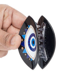 Load image into Gallery viewer, Set of 2 Evil Eye Decorative Claw Clips – Black & White Resin Accent