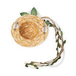 Load image into Gallery viewer, Decorative Floral Straw Hat Hair Clip with Pearl Strings & Leafy Twine Tails