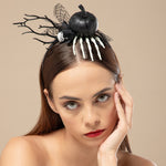 Load image into Gallery viewer, Halloween Hairband with Black Pumpkin & Skeleton Design 1 Piece
