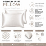 Load image into Gallery viewer, Radhu & Kabby Satin Pillow Covers with 3 Satin Scrunchies | Cool & Breathable Fabric with Zipper Closure | Standard Size 72 x 48 cm