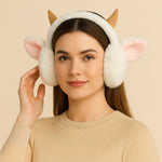 Load image into Gallery viewer, Radhu & Kabby Cozy Horn Plush Earmuffs | Soft, Warm & Lightweight Winter Ear Warmer