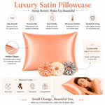 Load image into Gallery viewer, Radhu & Kabby Satin Pillowcases with 3 Satin Scrunchies | Gives Beauty Sleep with Hidden Zipper Closure | Standard Size 72 x 48 cm