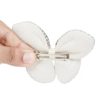 Load image into Gallery viewer, Radhu & Kabby Fabric Butterfly Hair Clips for Girls & Women | Set of 3 Elegant Neutral Soft Checkered Bows