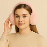 Load image into Gallery viewer, Radhu & Kabby Cozy Plush Earmuffs Set | White & Pink Soft Faux Fur Ear Warmers | Pack of 2