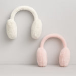 Load image into Gallery viewer, Radhu & Kabby Cozy Plush Earmuffs Set | White & Pink Soft Faux Fur Ear Warmers | Pack of 2