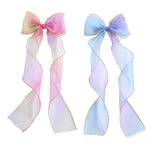 Load image into Gallery viewer, Hair Bow Clips Long Ribbon Perfect for Any Occasion Set of 2