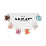 Load image into Gallery viewer, Radhu & Kabby Mini Clutchers for Girls/Women | Set of 12-Piece Flower Mini Claw Clips | Hair Clips with Vibrant Pastel Floral Design