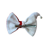Load image into Gallery viewer, Santa Hat Style Hair Bow Xmas Accessory for Girls & Women - Red & White Design 1 Pcs