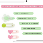 Load image into Gallery viewer, Girls' Hair Clips in Pastel Pink & Green Pack of 4