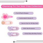 Load image into Gallery viewer, Cute Hair Clips for girls Pink & Purple Pastels Set of 4