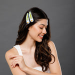 Load image into Gallery viewer, Radhu & Kabby Floral Embroidery Hair Clips | Handmade Tic-Tac Pins for Girls & Women