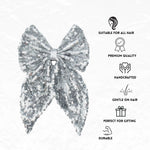 Load image into Gallery viewer, Trendy Hair Bow Clip for Women & Girls Silver Colour Pack of 1