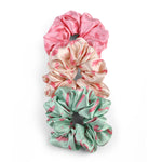 Load image into Gallery viewer, Satin Scrunchies - Pink, Peach & Green Pack of 3